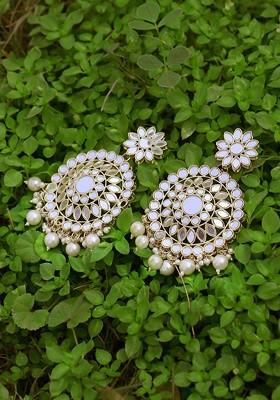 White Plain Gold Plated Earrings
