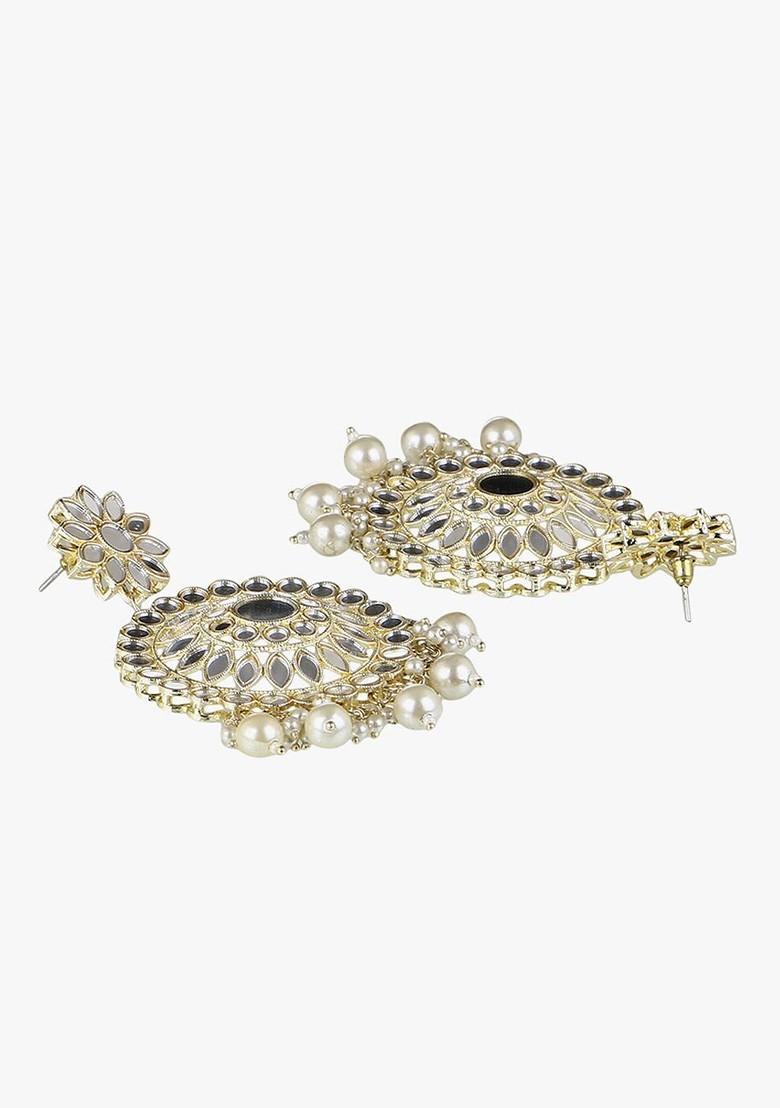 White Plain Gold Plated Earrings