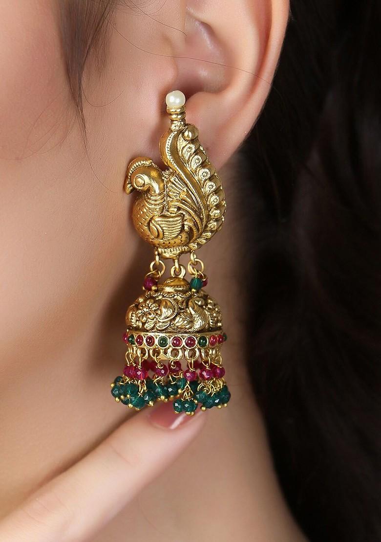 Gold Plain Gold Plated Earrings