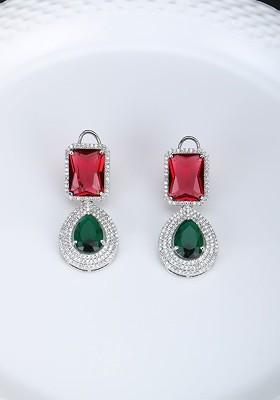 Silver Plain Rhodium Plated Earrings