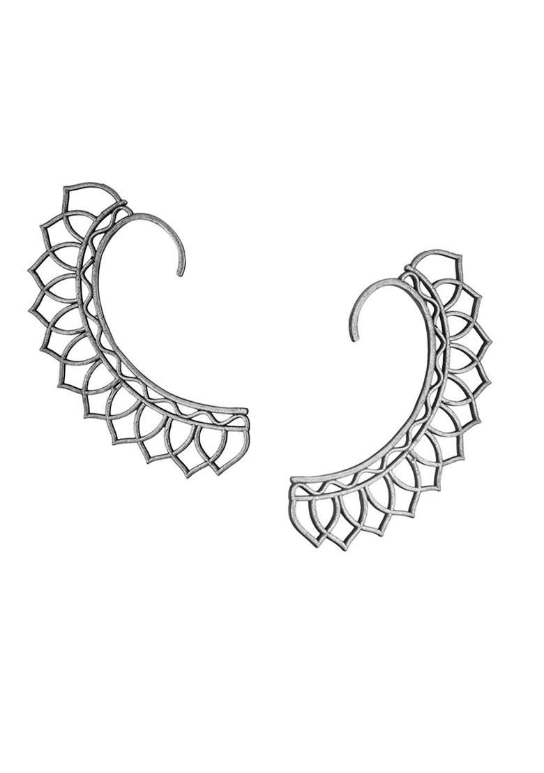 Silver Leaf Shaped Studs Silver Plated  Earrings