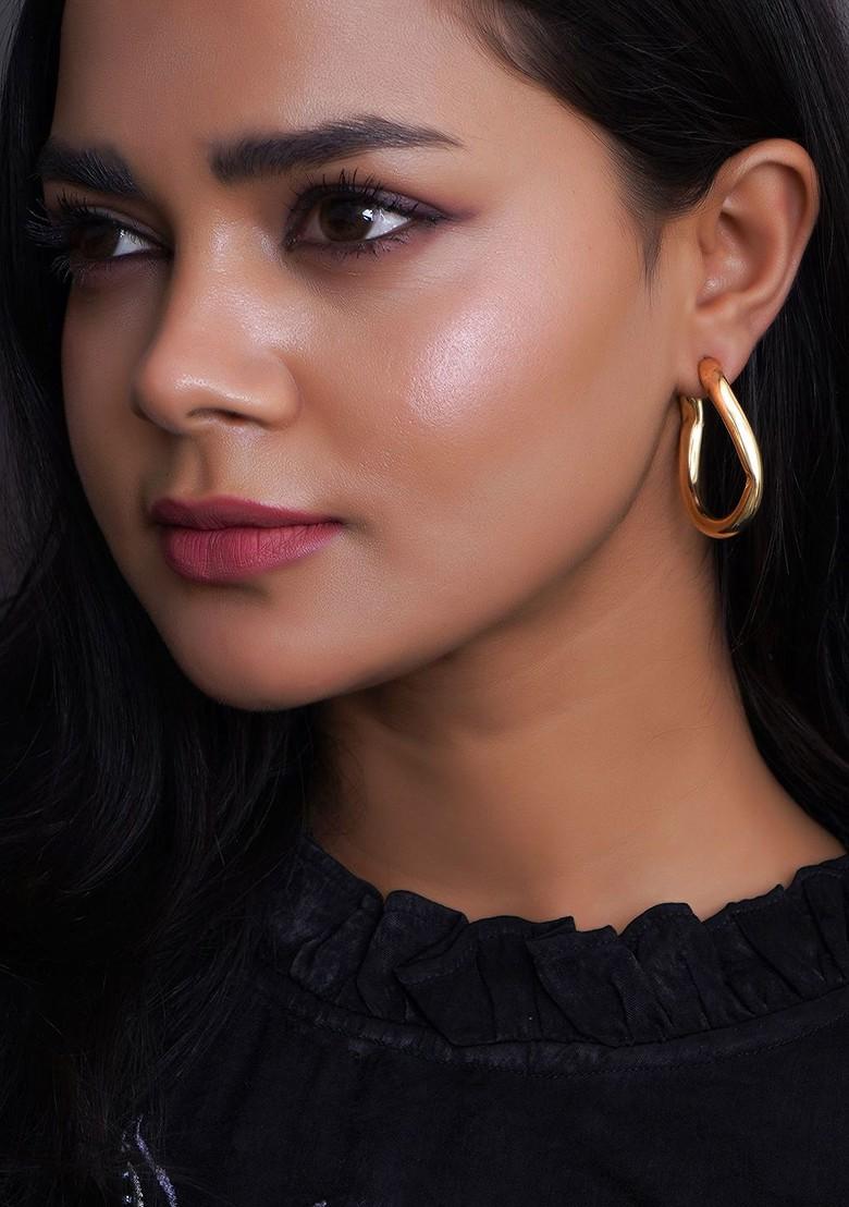 Gold Plain Gold Plated Earrings