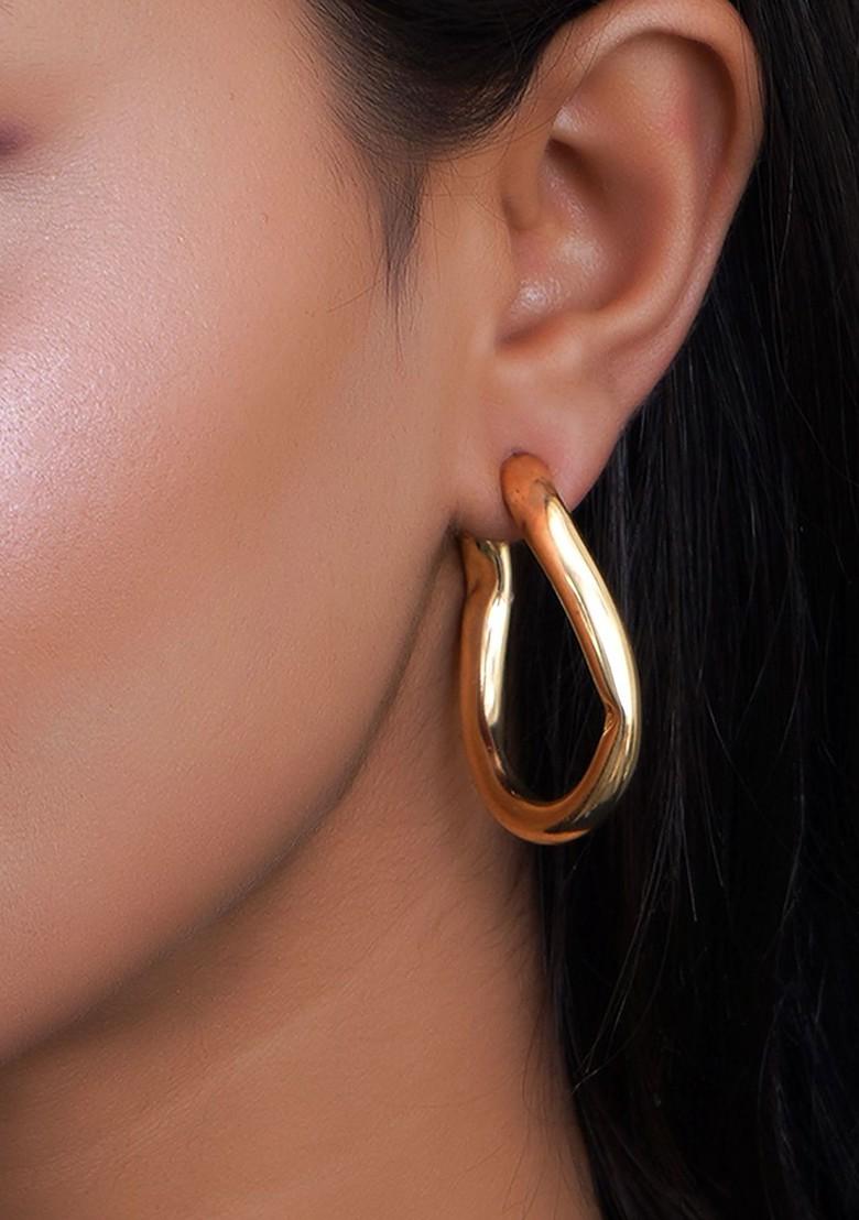Gold Plain Gold Plated Earrings