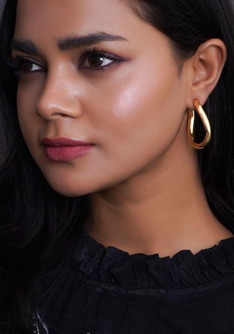 Gold Plain Gold Plated Earrings