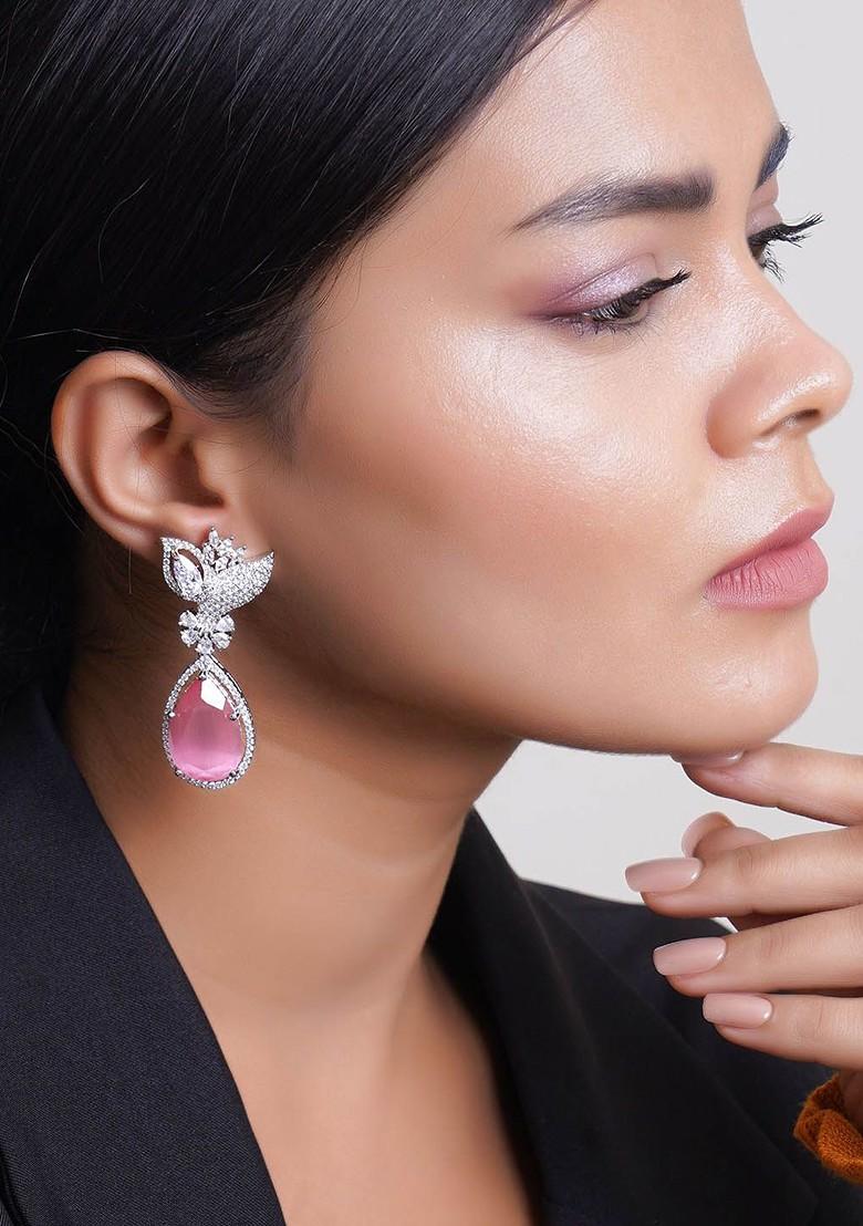 Silver Plain Rhodium Plated Earrings