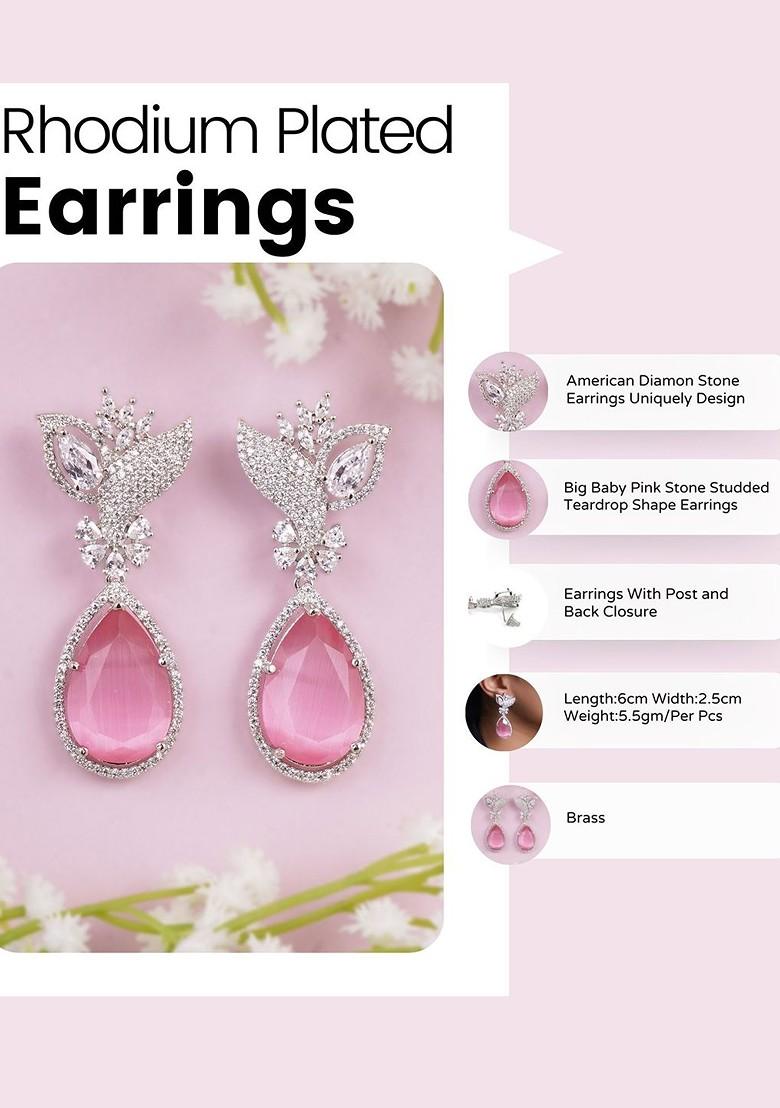 Silver Plain Rhodium Plated Earrings