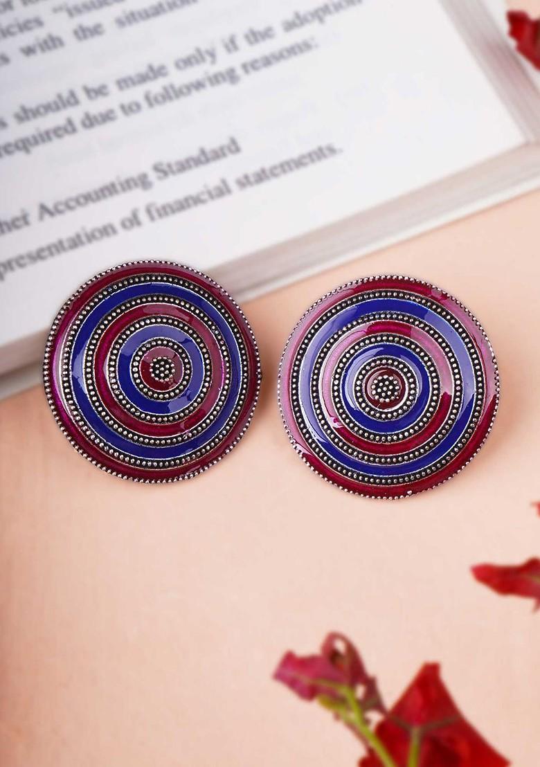 Silver Plain Silver Toned Earrings