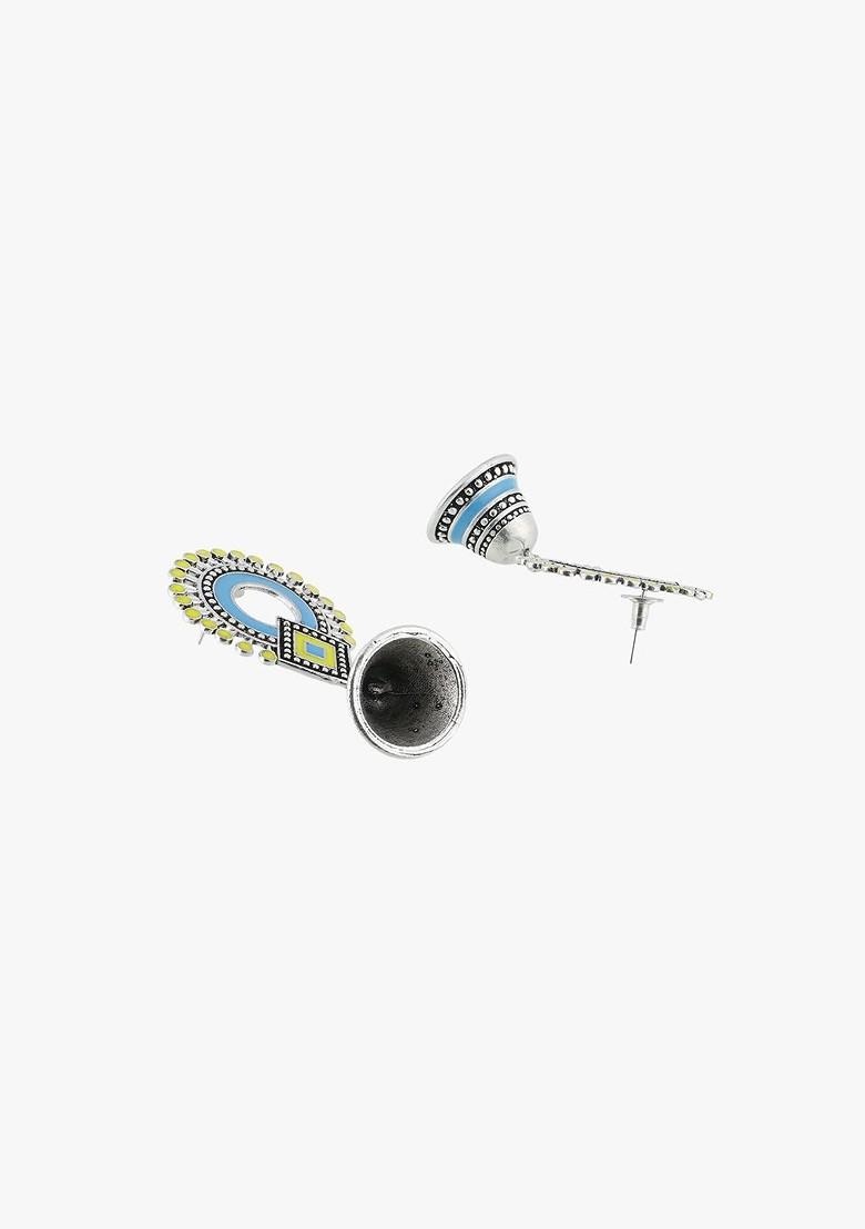 Silver Dome Shaped Silver Plated  Earrings