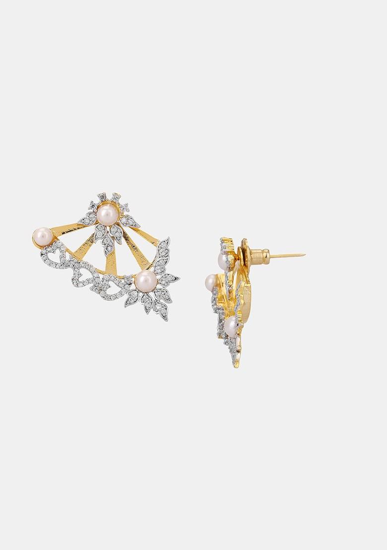 Gold Zirconia Studded Gold Plated Earrings
