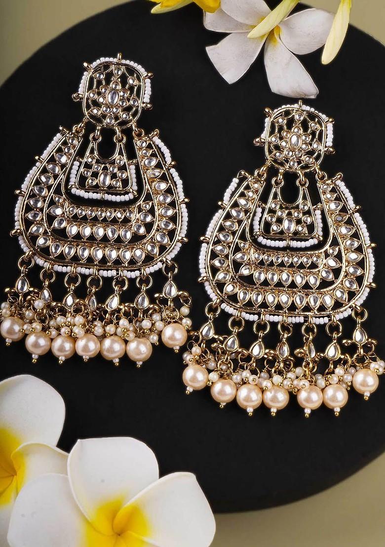 Gold Beaded Gold Plated Earrings