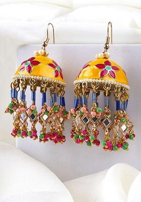 Gold Dome Shaped Gold Plated Earrings