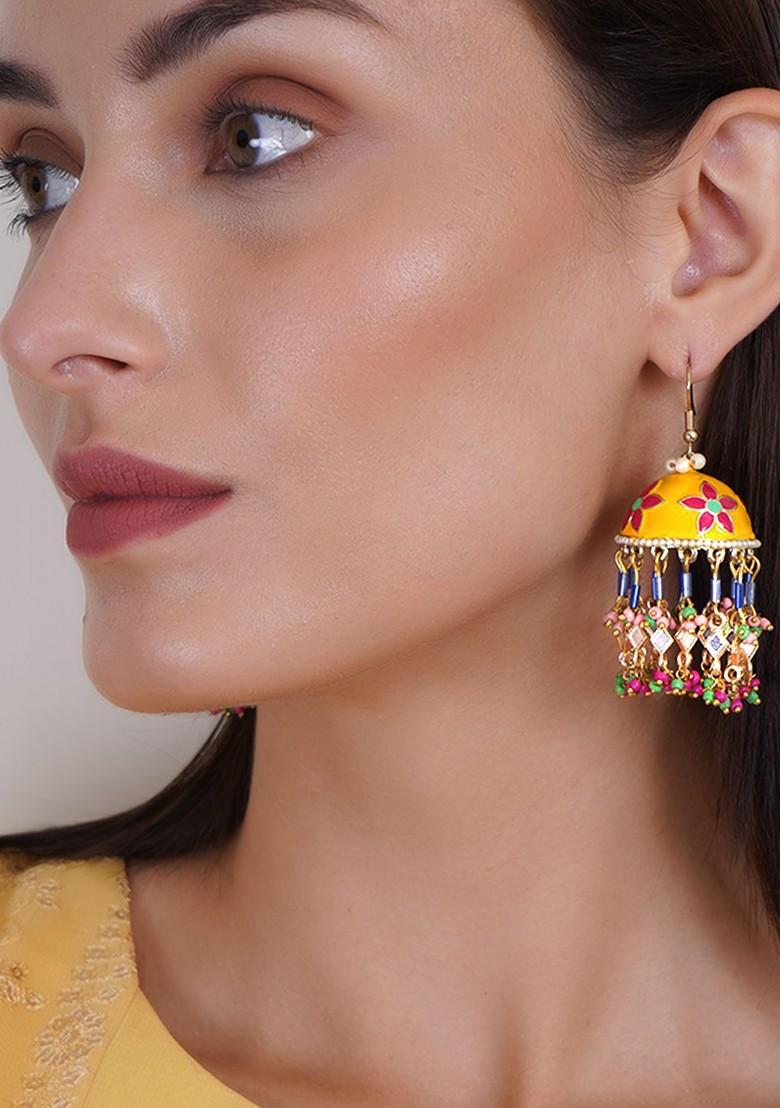 Gold Dome Shaped Gold Plated Earrings