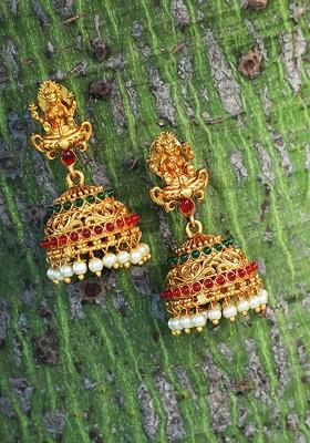 Gold Dome Shaped Gold Plated Earrings