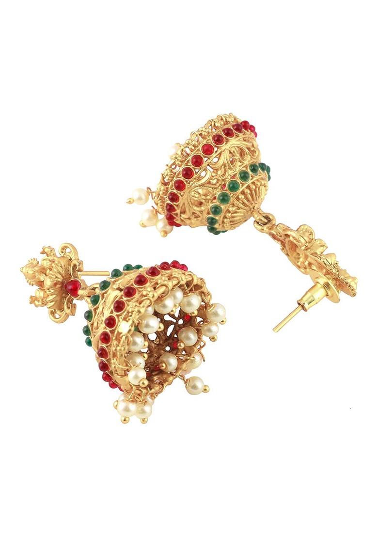 Gold Dome Shaped Gold Plated Earrings