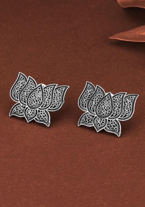 Silver Plain Silver Plated  Earrings