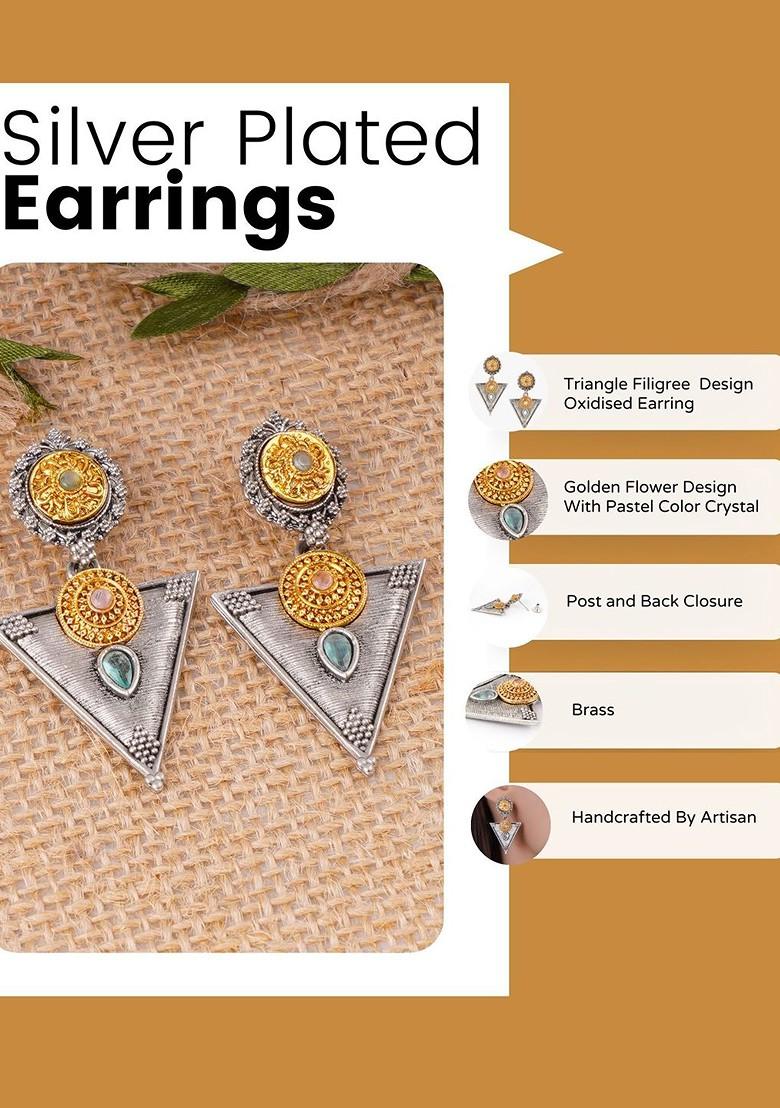Silver Plain Silver Plated  Earrings