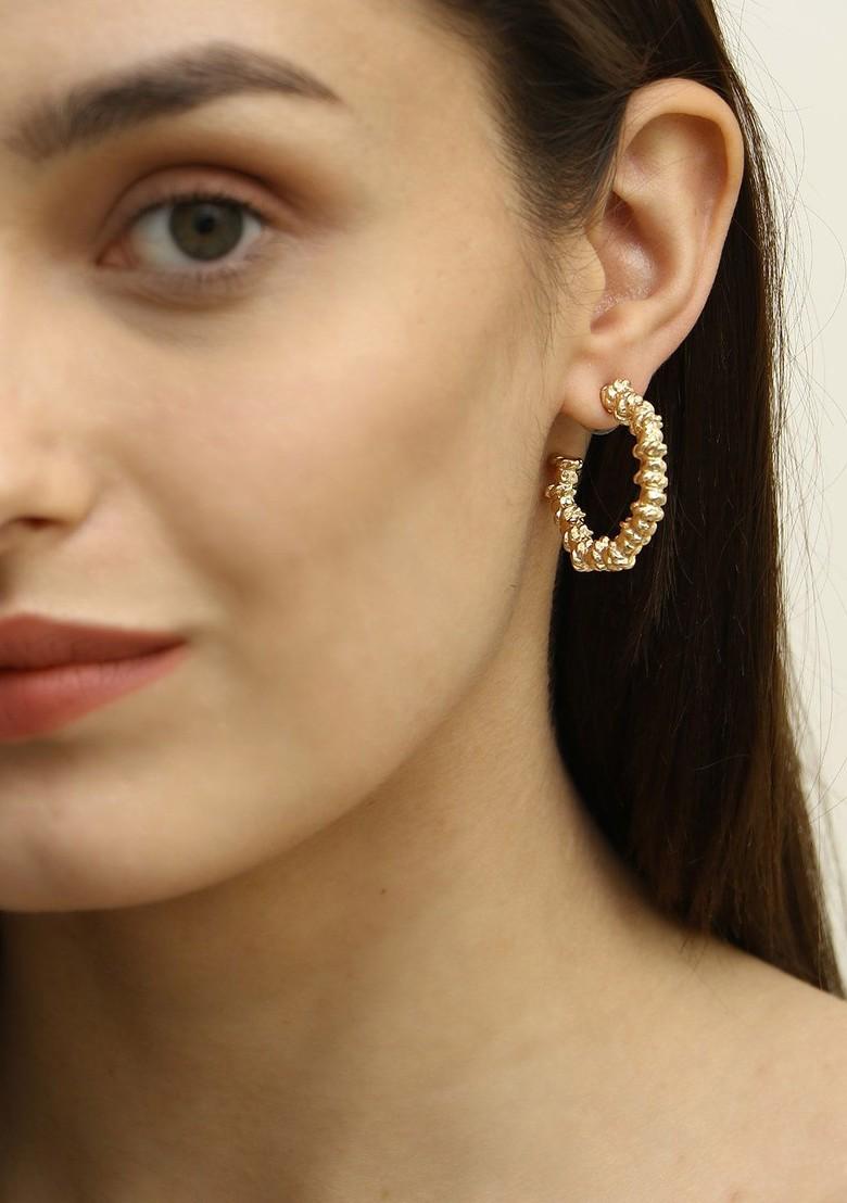 Gold Plain Gold Plated Earrings