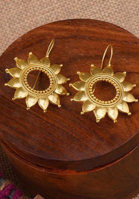 Gold Floral Stud Gold Plated Earrings