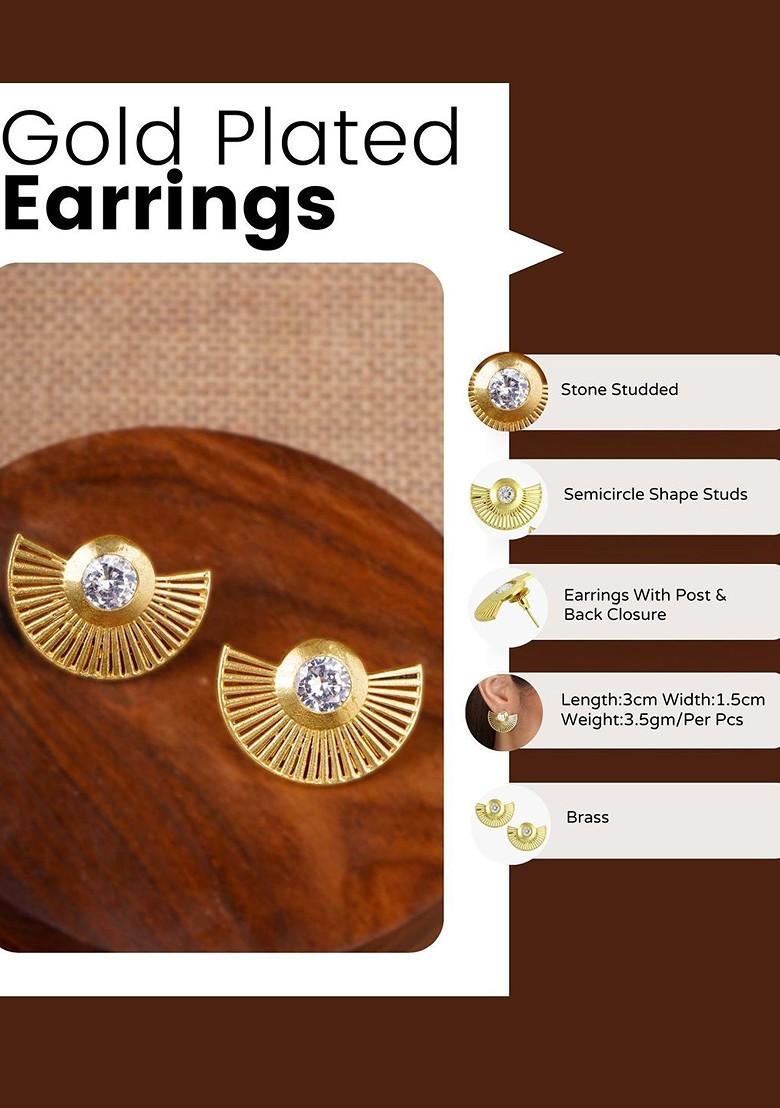 Gold Plain Gold Plated Earrings