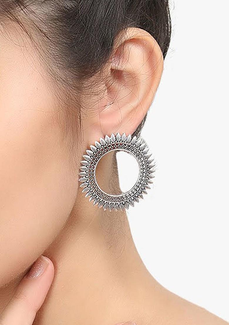 Silver Plain Silver Plated  Earrings