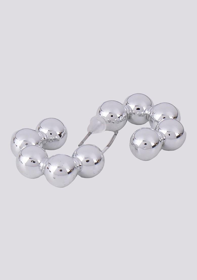 Silver Beaded Silver Plated  Earrings