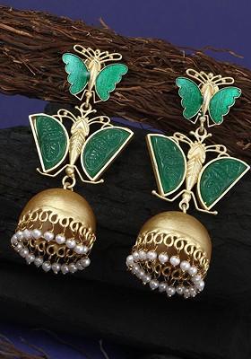 Gold Dome Shaped Gold Plated Earrings