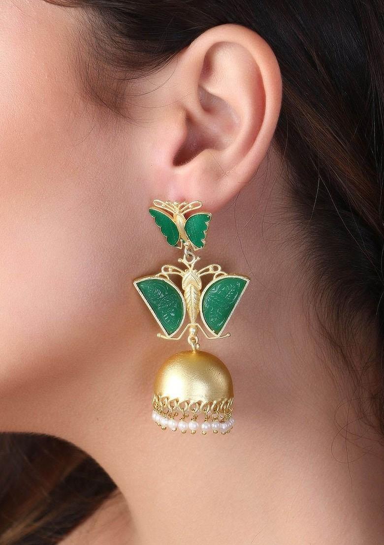 Gold Dome Shaped Gold Plated Earrings
