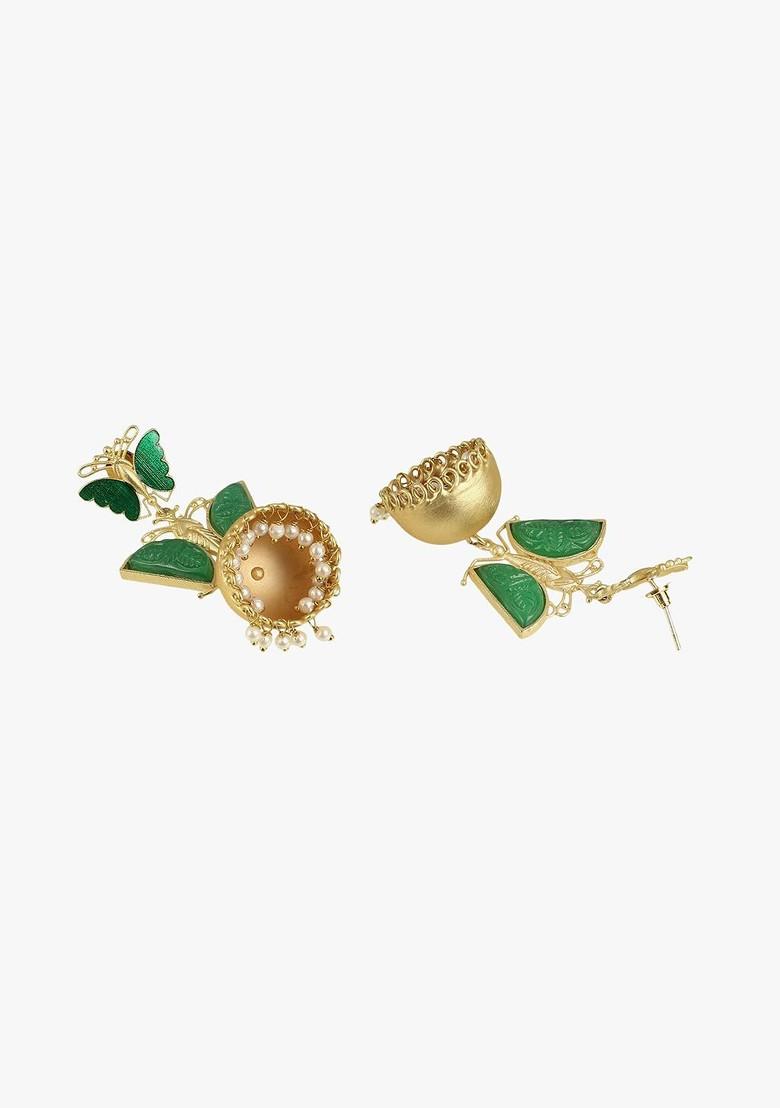 Gold Dome Shaped Gold Plated Earrings