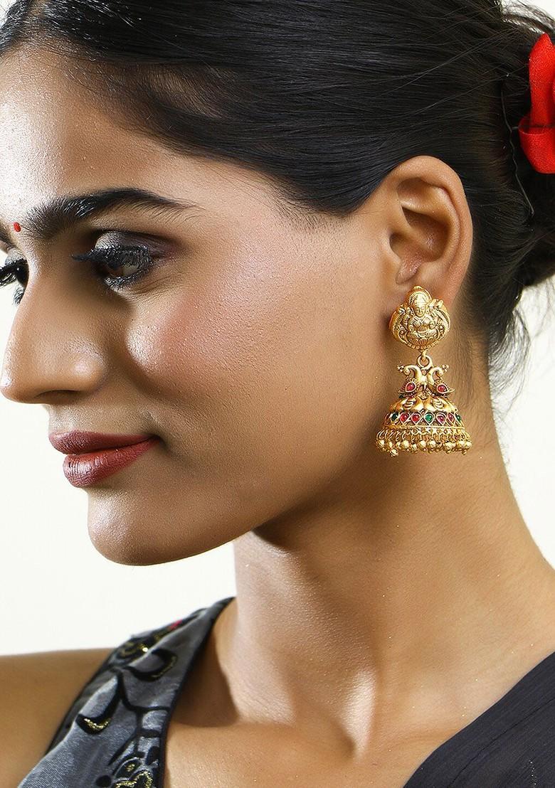 Gold Plain Gold Plated Earrings