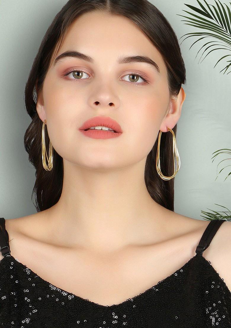 Gold Plain Gold Plated Earrings