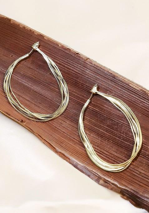 Gold Plain Gold Plated Earrings