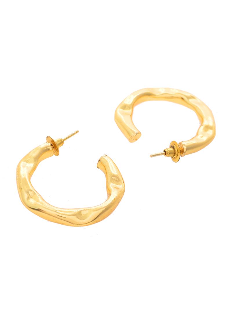 Gold Plated Classic Half Hoop Earrings