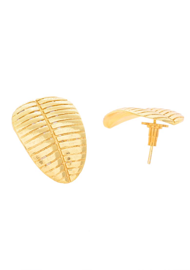 Gold Plated Anti Tarnish Leaf Shape Earrings
