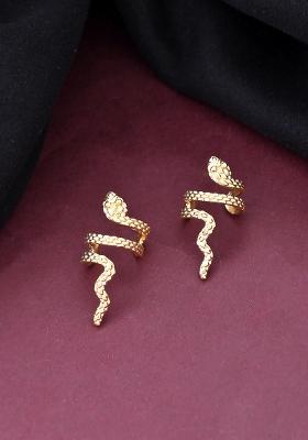 Gold Plated Anti Tarnish Snake Earrings
