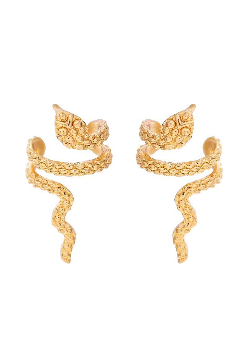 Gold Plated Anti Tarnish Snake Earrings