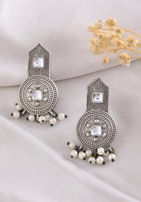 Silver Plated Beats Studded Classic Stud Earrings