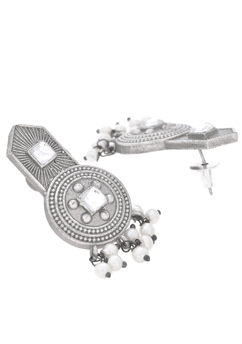 Silver Plated Beats Studded Classic Stud Earrings