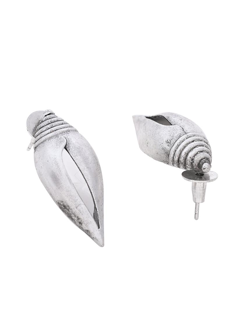 Silver Plted Classic Shankh Shape Earrings