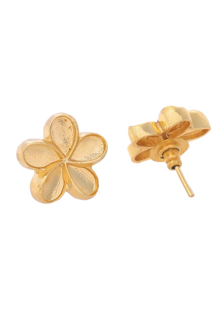 Gold Plated Flower Shape Anti Tarnish Studs Earrings