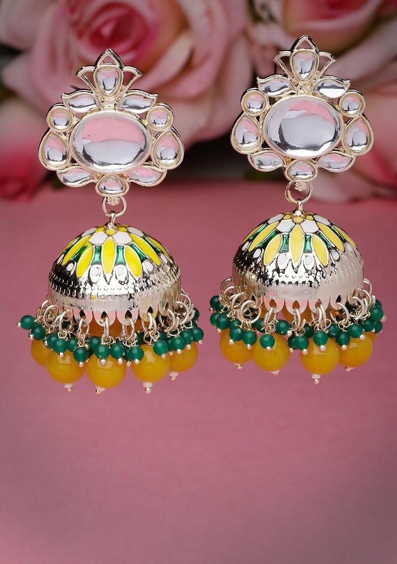 Gold Kundan Studded Gold Plated Earrings