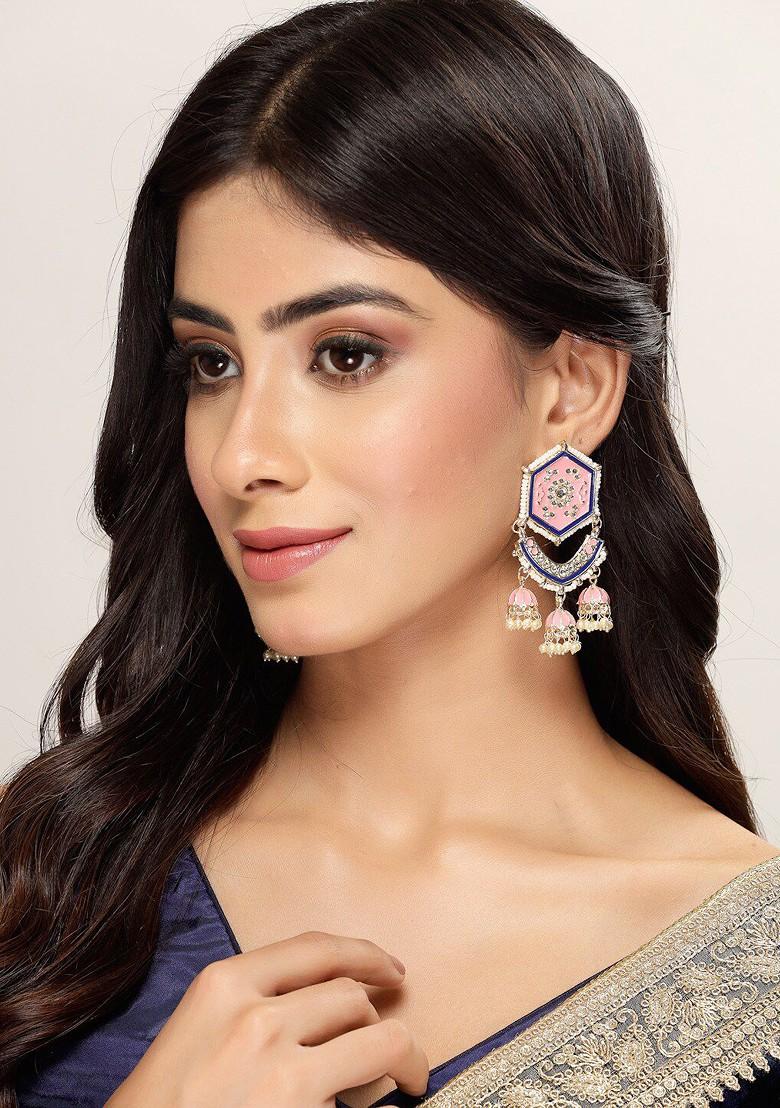 Gold Beaded Gold Plated Earrings