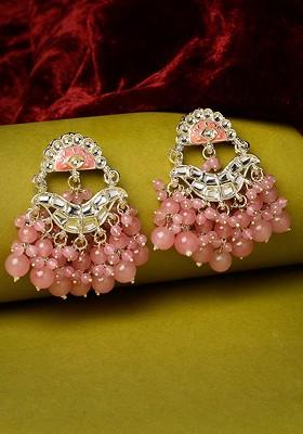 Gold Kundan Studded Gold Plated Earrings