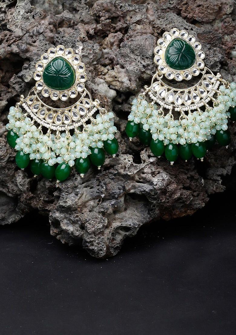 Gold Beaded Gold Plated Earrings