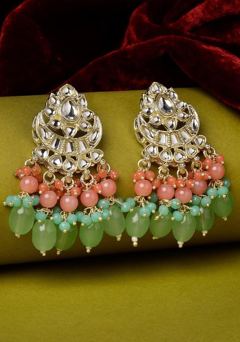 Gold Kundan Studded Gold Plated Earrings