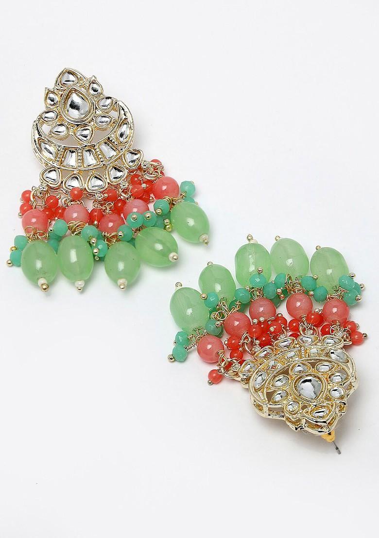 Gold Kundan Studded Gold Plated Earrings