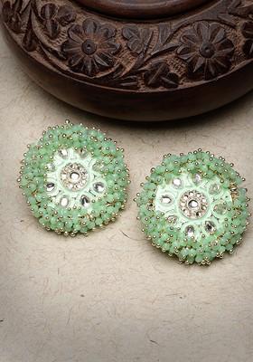 Gold Beaded Gold Plated Earrings