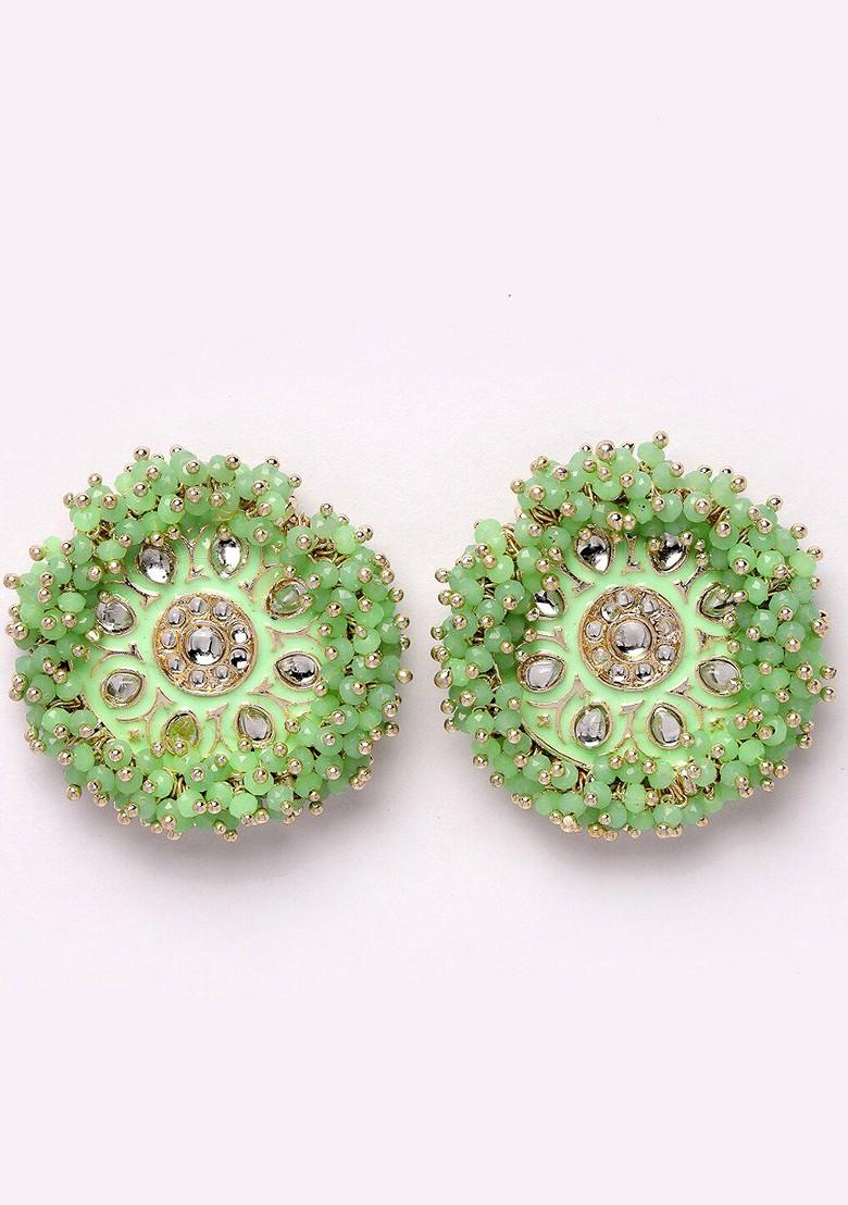 Gold Beaded Gold Plated Earrings