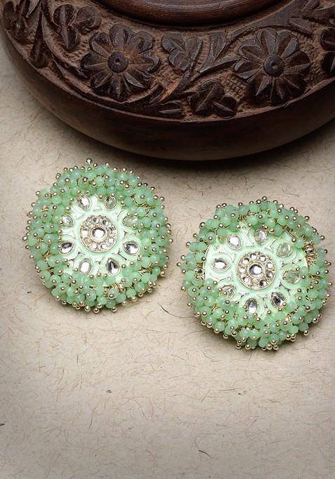 Gold Beaded Gold Plated Earrings