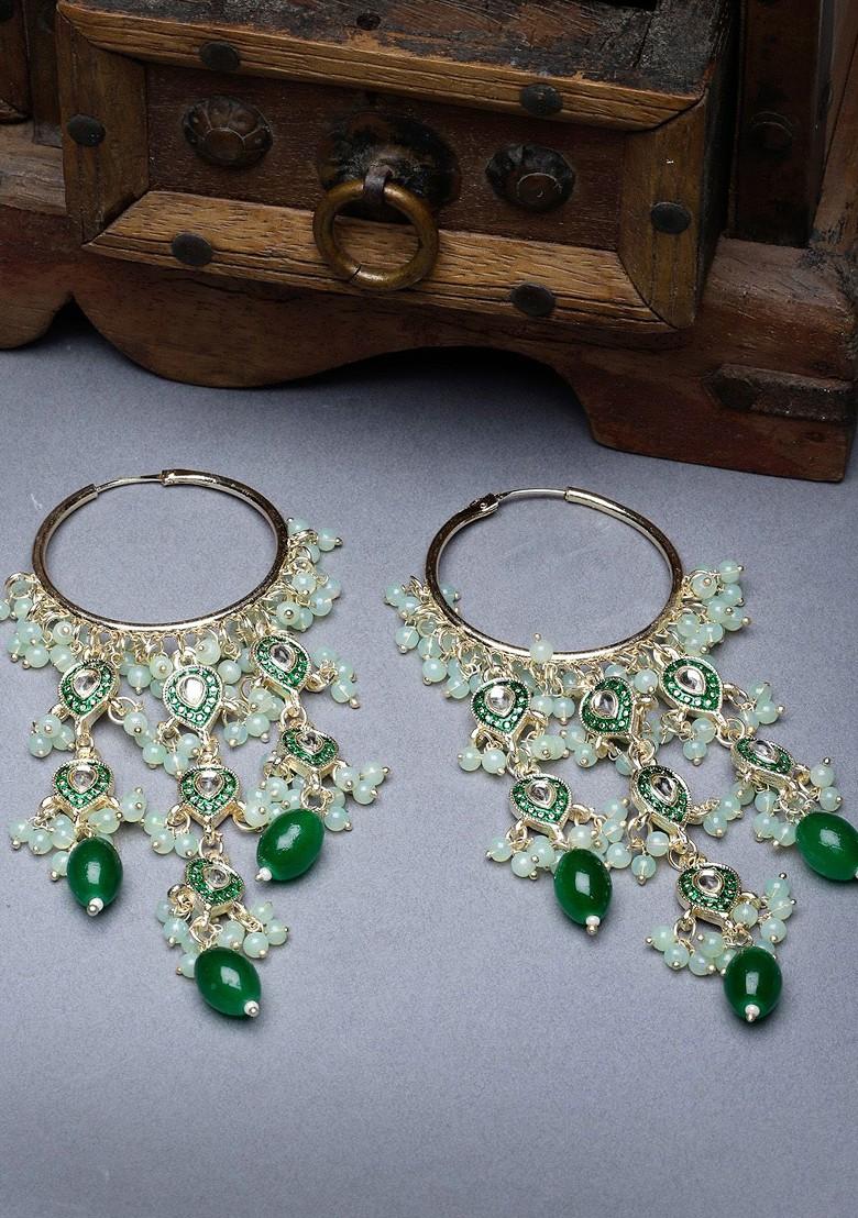 Gold Beaded Gold Plated Earrings