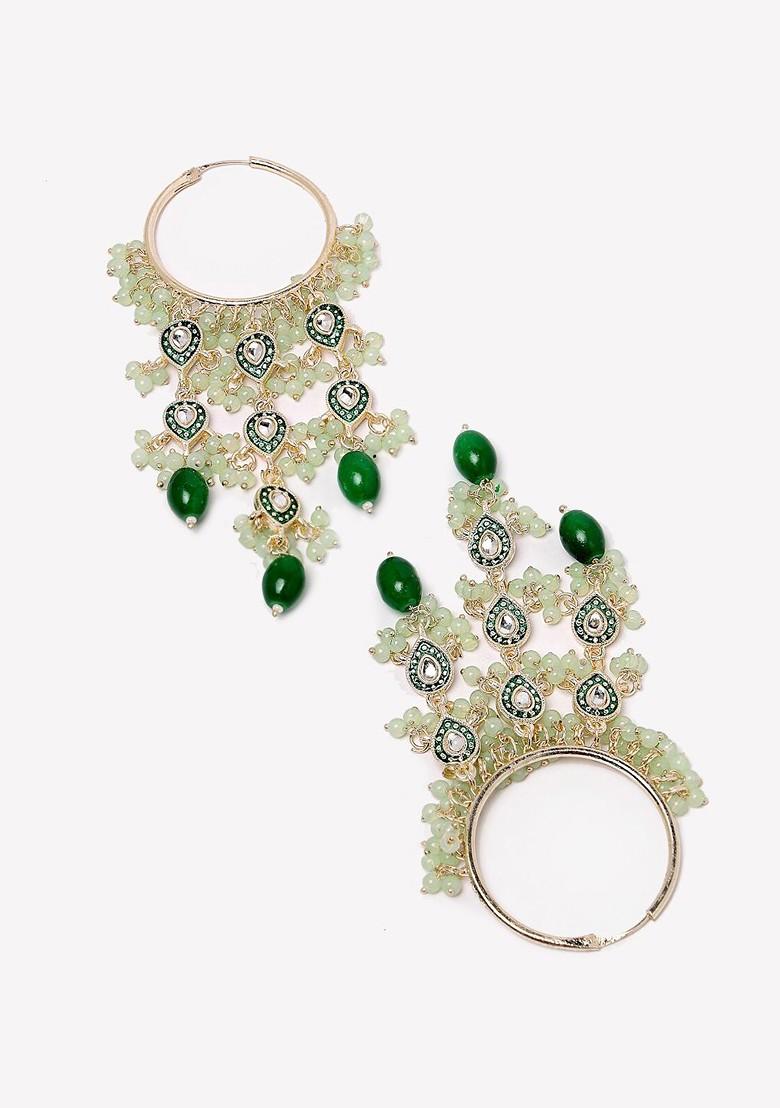 Gold Beaded Gold Plated Earrings